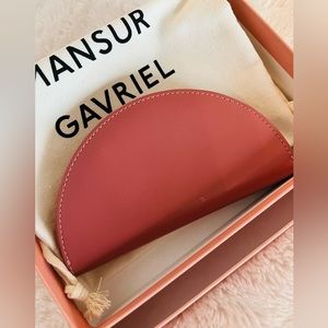 MANSUR GAVRIEL Calfskin Mini Half Moon Full Zip Wallet Card Case